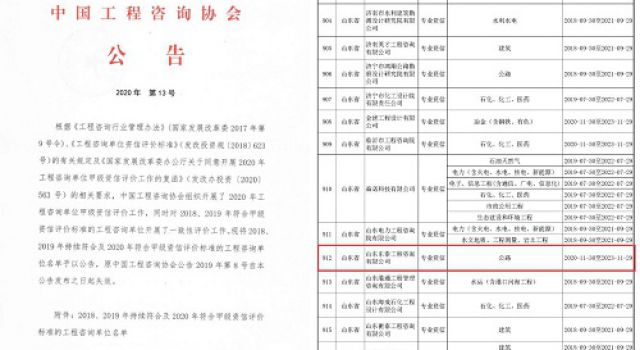 公司工程咨询公路专业甲级资信顺利获批 公司工程咨询公路专业甲级资信顺利获批